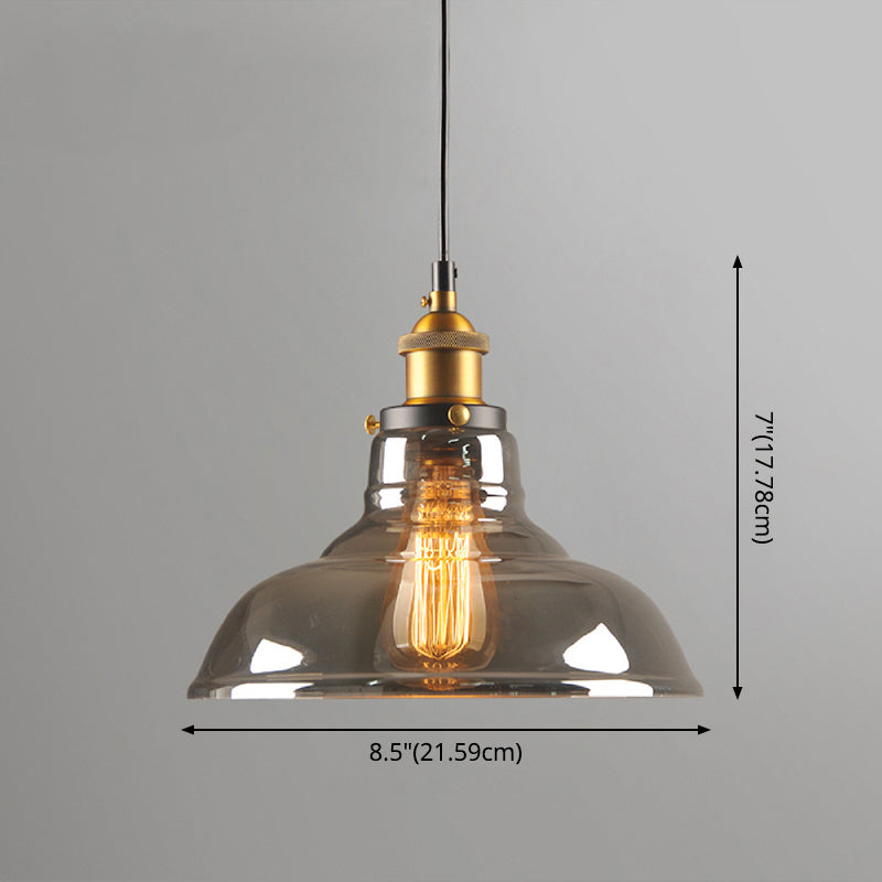 1 Light Hanging Light Fixtures Retro Industrial Style Glass Hanging Pendant Lights for Bar Clearhalo 'Ceiling Lights' 'Pendant Lights' 'Pendants' Lighting' 2618344