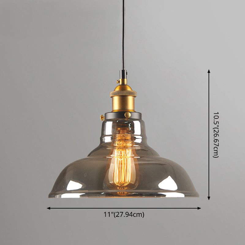 1 Light Hanging Light Fixtures Retro Industrial Style Glass Hanging Pendant Lights for Bar Clearhalo 'Ceiling Lights' 'Pendant Lights' 'Pendants' Lighting' 2618345