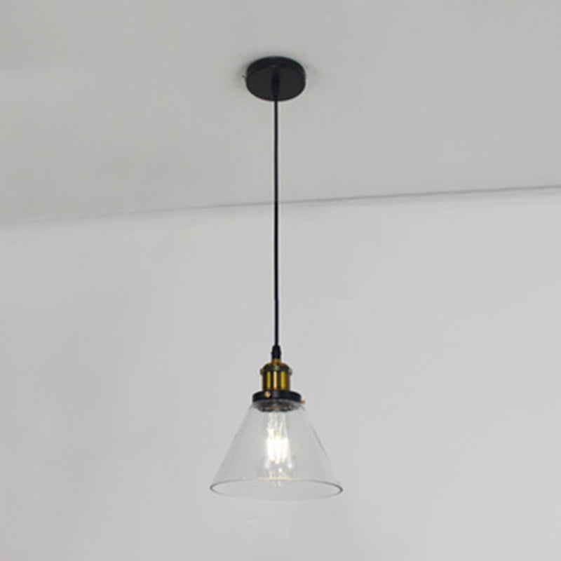 1 Light Ceiling Light Retro Industrial Style Glass Ceiling Fixture for Restaurant Clearhalo 'Ceiling Lights' 'Pendant Lights' 'Pendants' Lighting' 2618349