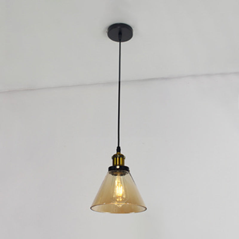 1 Light Ceiling Light Retro Industrial Style Glass Ceiling Fixture for Restaurant Clearhalo 'Ceiling Lights' 'Pendant Lights' 'Pendants' Lighting' 2618350