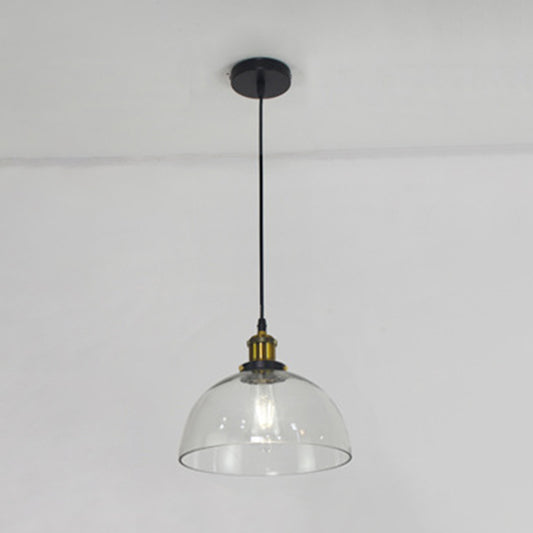 1 Light Ceiling Light Retro Industrial Style Glass Ceiling Fixture for Restaurant Clearhalo 'Ceiling Lights' 'Pendant Lights' 'Pendants' Lighting' 2618352