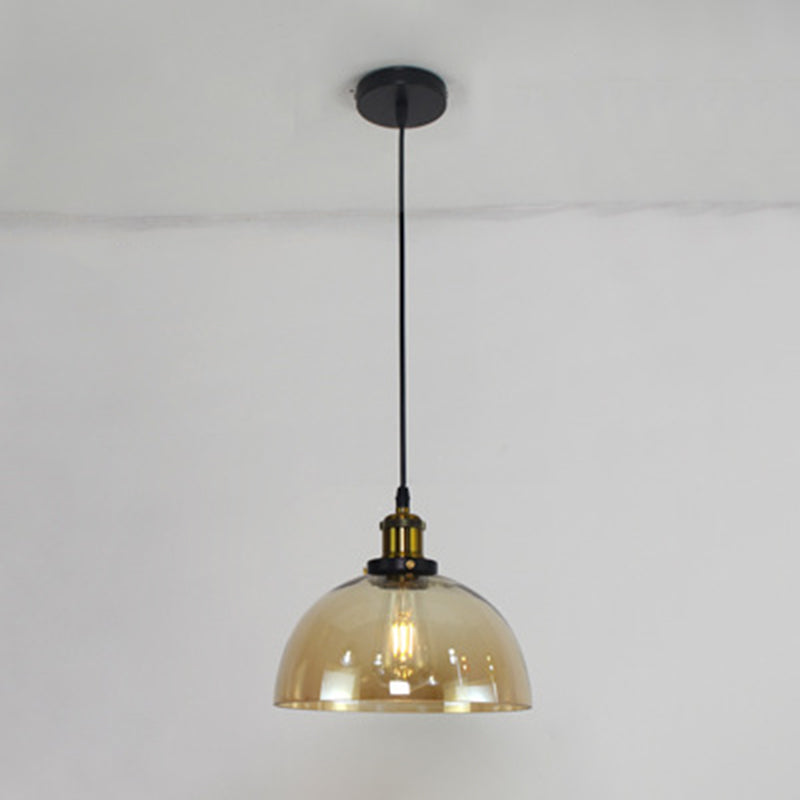 1 Light Ceiling Light Retro Industrial Style Glass Ceiling Fixture for Restaurant Clearhalo 'Ceiling Lights' 'Pendant Lights' 'Pendants' Lighting' 2618354