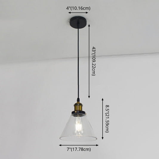 1 Light Ceiling Light Retro Industrial Style Glass Ceiling Fixture for Restaurant Clearhalo 'Ceiling Lights' 'Pendant Lights' 'Pendants' Lighting' 2618356