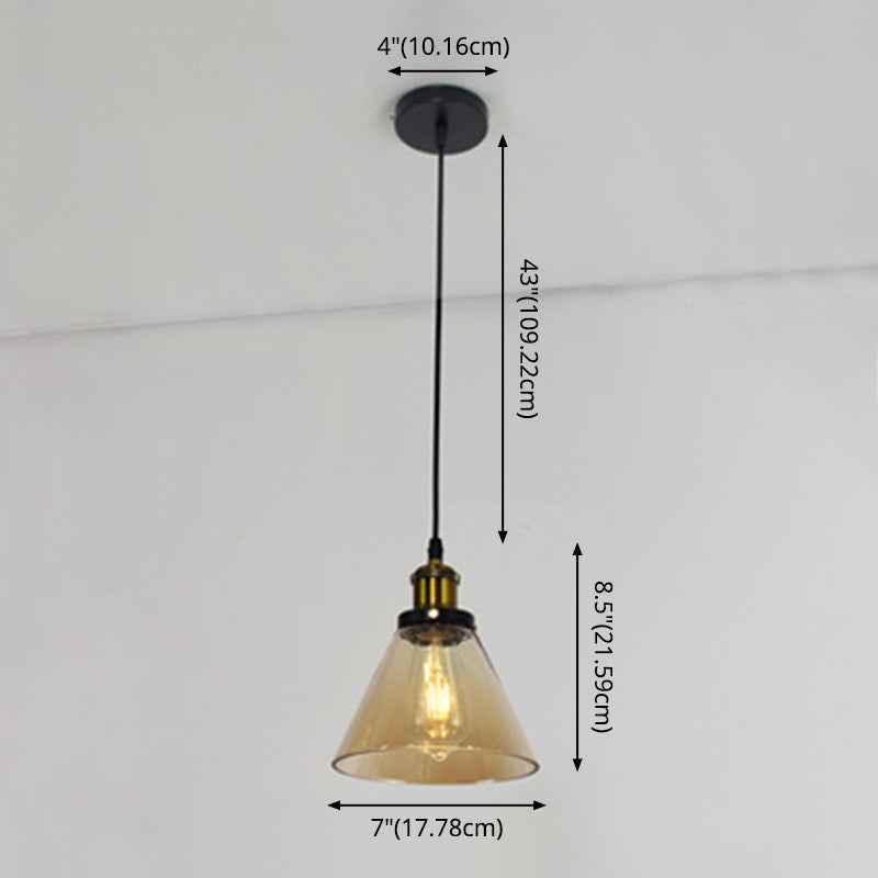 1 Light Ceiling Light Retro Industrial Style Glass Ceiling Fixture for Restaurant Clearhalo 'Ceiling Lights' 'Pendant Lights' 'Pendants' Lighting' 2618357