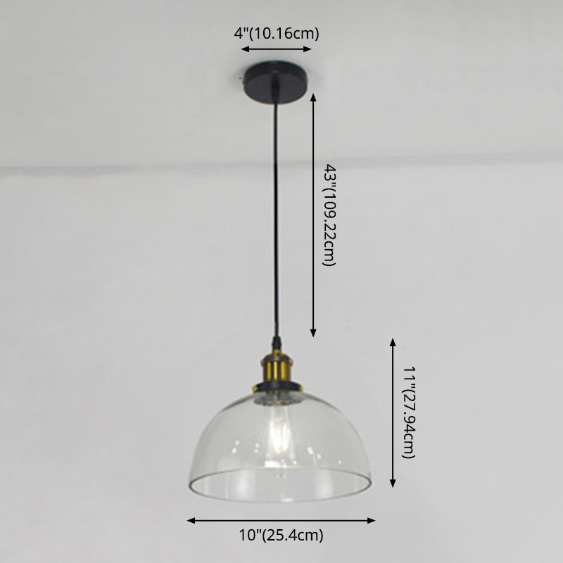 1 Light Ceiling Light Retro Industrial Style Glass Ceiling Fixture for Restaurant Clearhalo 'Ceiling Lights' 'Pendant Lights' 'Pendants' Lighting' 2618358