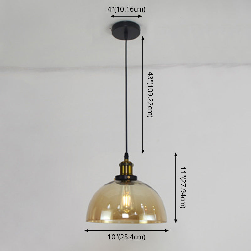 1 Light Ceiling Light Retro Industrial Style Glass Ceiling Fixture for Restaurant Clearhalo 'Ceiling Lights' 'Pendant Lights' 'Pendants' Lighting' 2618359