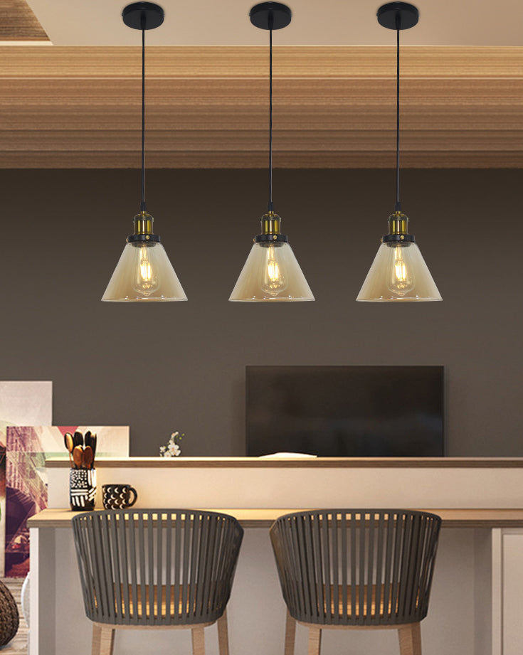 1 Light Ceiling Light Retro Industrial Style Glass Ceiling Fixture for Restaurant Clearhalo 'Ceiling Lights' 'Pendant Lights' 'Pendants' Lighting' 2618360