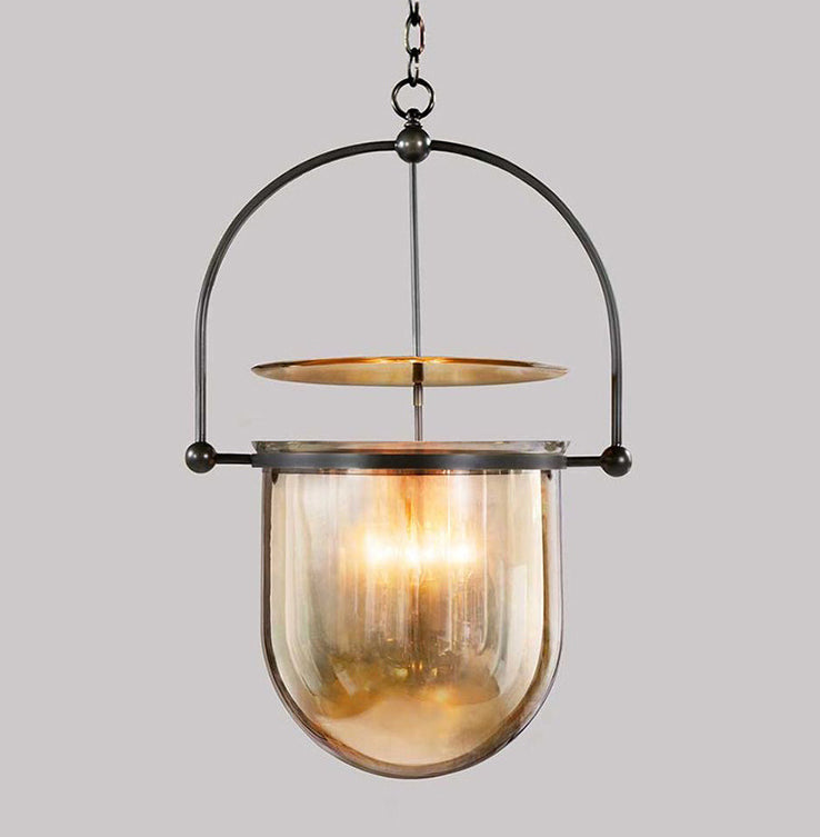 1 Light Caged Glass Hanging Light Fixtures Retro Industrial Style Glass Ceiling Light for Restaurant Clearhalo 'Ceiling Lights' 'Pendant Lights' 'Pendants' Lighting' 2618367