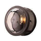 Black Circular Shaped Wall Sconce Modernist Stylish 1 Bulb Metal and Clear Crystal Wall Mount Light for Hallway Clearhalo 'Modern wall lights' 'Modern' 'Wall Lamps & Sconces' 'Wall Lights' Lighting' 261851