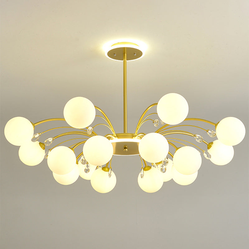 Contemporary Modo Chandelier Lighting Opal Frosted Glass Sitting Room Ceiling Hang Light Clearhalo 'Ceiling Lights' 'Chandeliers' Lighting' 2618783