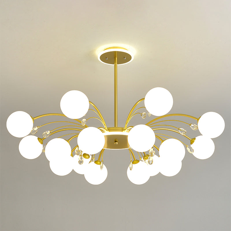 Contemporary Modo Chandelier Lighting Opal Frosted Glass Sitting Room Ceiling Hang Light Clearhalo 'Ceiling Lights' 'Chandeliers' Lighting' 2618784