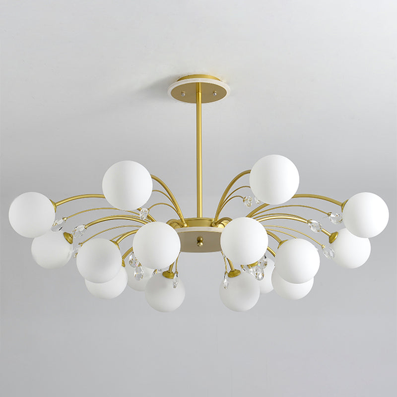 Contemporary Modo Chandelier Lighting Opal Frosted Glass Sitting Room Ceiling Hang Light Clearhalo 'Ceiling Lights' 'Chandeliers' Lighting' 2618786