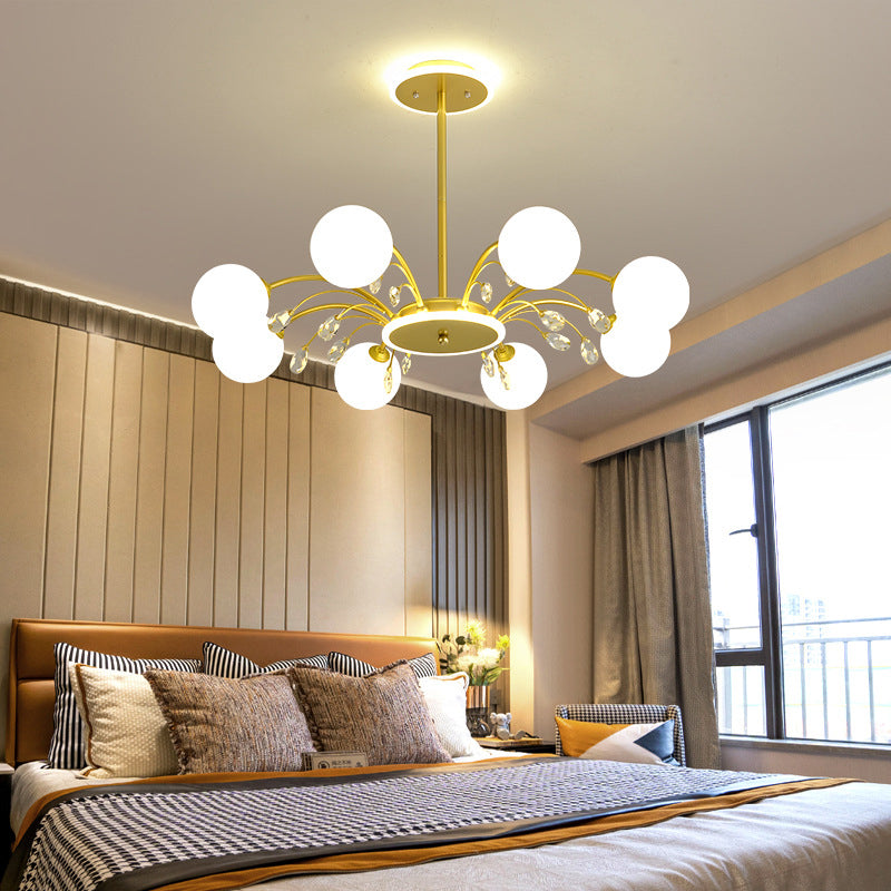 Contemporary Modo Chandelier Lighting Opal Frosted Glass Sitting Room Ceiling Hang Light Clearhalo 'Ceiling Lights' 'Chandeliers' Lighting' 2618791