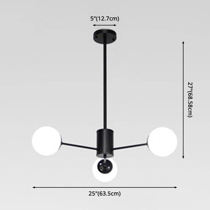 Contemporary Modo Chandelier Lighting Opal Frosted Glass Sitting Room Ceiling Hang Light Clearhalo 'Ceiling Lights' 'Chandeliers' Lighting' 2618811