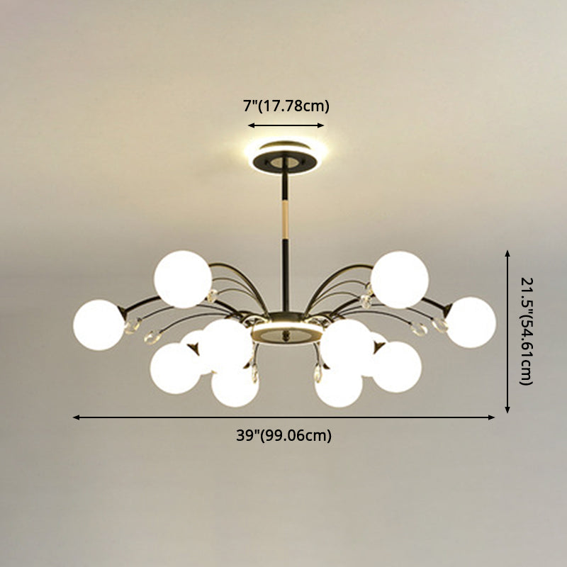 Contemporary Modo Chandelier Lighting Opal Frosted Glass Sitting Room Ceiling Hang Light Clearhalo 'Ceiling Lights' 'Chandeliers' Lighting' 2618813