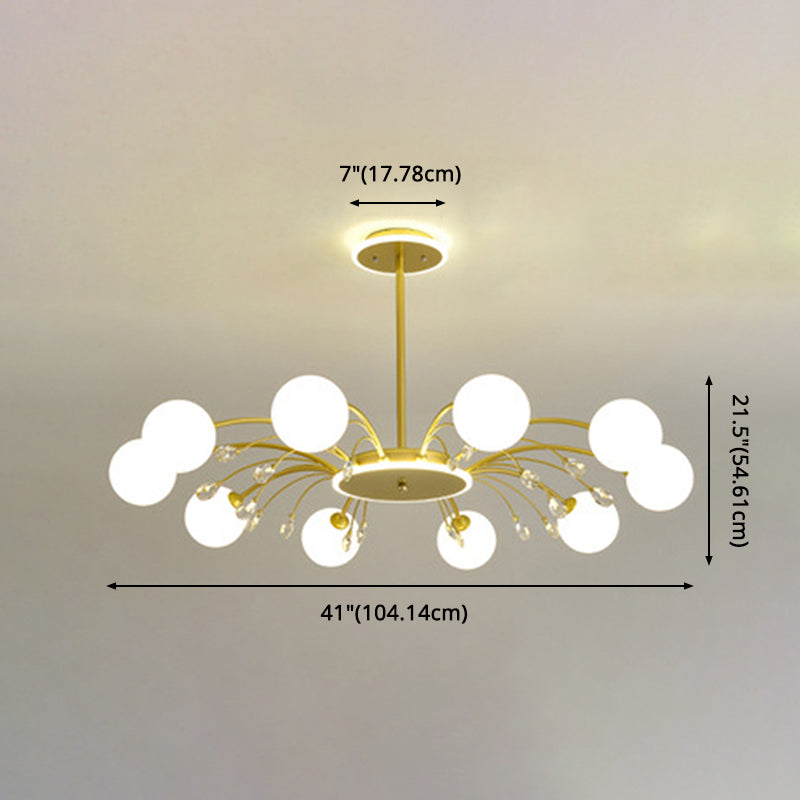 Contemporary Modo Chandelier Lighting Opal Frosted Glass Sitting Room Ceiling Hang Light Clearhalo 'Ceiling Lights' 'Chandeliers' Lighting' 2618814