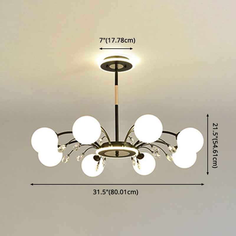 Contemporary Modo Chandelier Lighting Opal Frosted Glass Sitting Room Ceiling Hang Light Clearhalo 'Ceiling Lights' 'Chandeliers' Lighting' 2618822