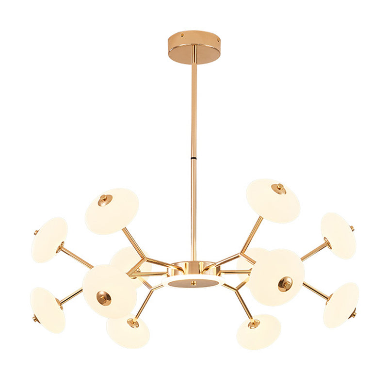 Bean Shaped Chandelier Minimalist Acrylic Bedroom LED Hanging Ceiling Light in Gold 12 Gold Clearhalo 'Ceiling Lights' 'Chandeliers' Lighting' 2618888