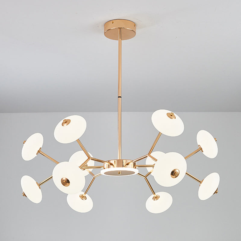 Bean Shaped Chandelier Minimalist Acrylic Bedroom LED Hanging Ceiling Light in Gold Clearhalo 'Ceiling Lights' 'Chandeliers' Lighting' 2618890