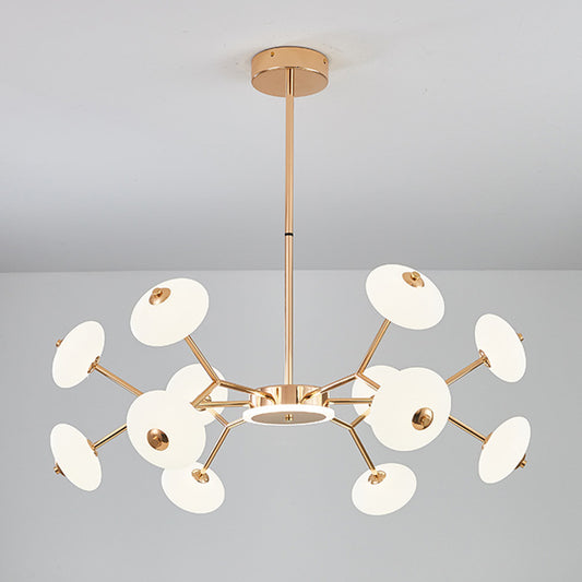 Bean Shaped Chandelier Minimalist Acrylic Bedroom LED Hanging Ceiling Light in Gold Clearhalo 'Ceiling Lights' 'Chandeliers' Lighting' 2618890