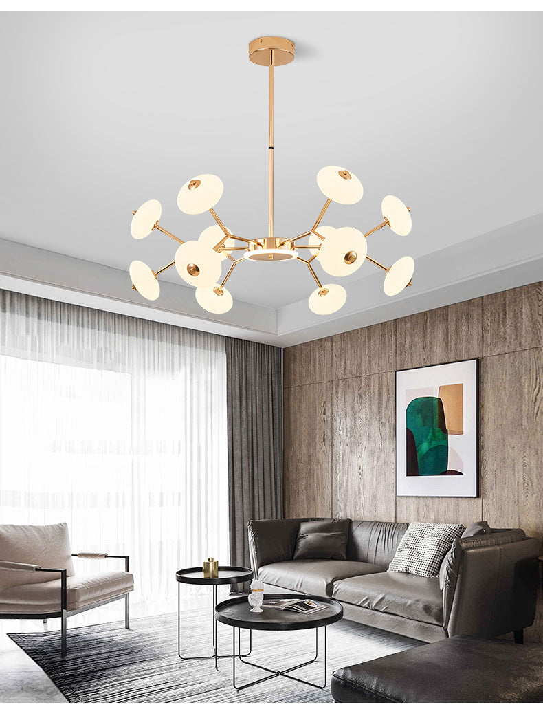 Bean Shaped Chandelier Minimalist Acrylic Bedroom LED Hanging Ceiling Light in Gold Clearhalo 'Ceiling Lights' 'Chandeliers' Lighting' 2618893