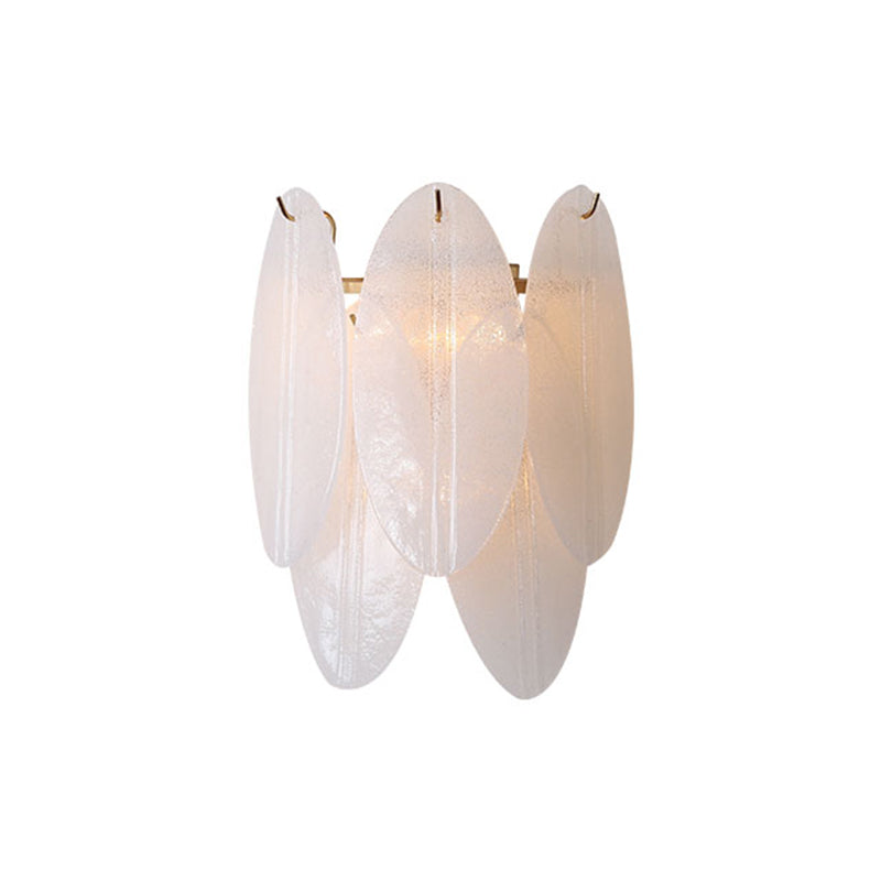 Oval-Shaped Wall Lighting Modernism Style White Glass 3 Lights Hallway Wall Sconce Light Clearhalo 'Modern wall lights' 'Modern' 'Wall Lamps & Sconces' 'Wall Lights' Lighting' 261897