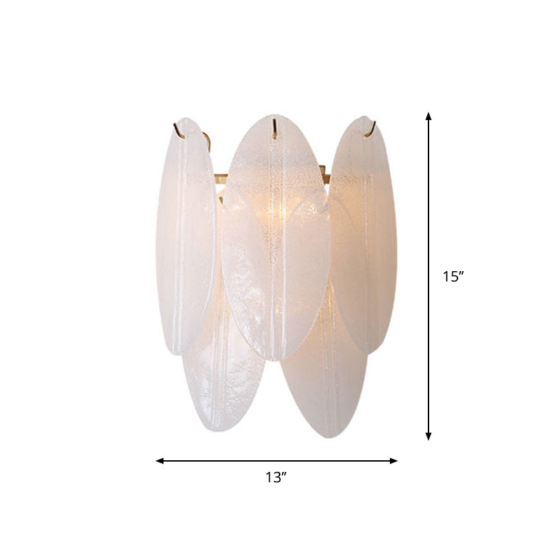 Oval-Shaped Wall Lighting Modernism Style White Glass 3 Lights Hallway Wall Sconce Light Clearhalo 'Modern wall lights' 'Modern' 'Wall Lamps & Sconces' 'Wall Lights' Lighting' 261898