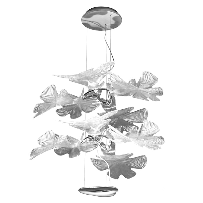 Clear Floral Chandelier Art Deco Acrylic LED Hanging Ceiling Light for Living Room Clearhalo 'Ceiling Lights' 'Chandeliers' Lighting' options 2618989