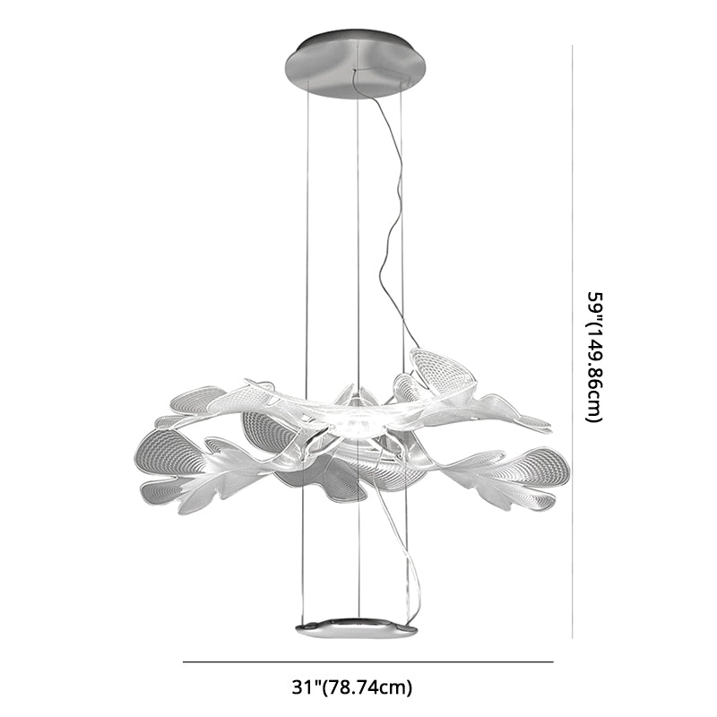 Clear Floral Chandelier Art Deco Acrylic LED Hanging Ceiling Light for Living Room Clearhalo 'Ceiling Lights' 'Chandeliers' Lighting' options 2618994