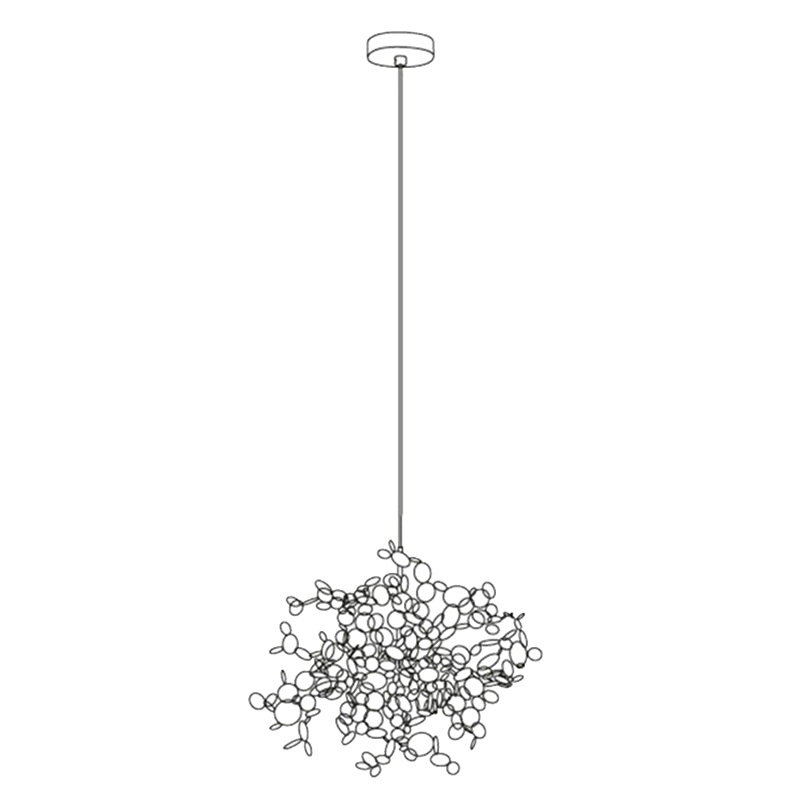 Stainless Steel Leaves Pendant Light Modern 3-Light Sequin Chandelier for Clothing Store Clearhalo 'Ceiling Lights' 'Chandeliers' Lighting' options 2619004