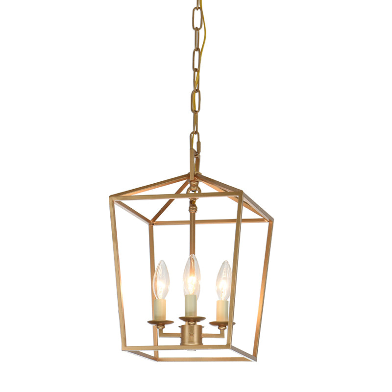 4-Light Cage Pendant Lighting Industrial Metal Hanging Chandelier with Candle Design Clearhalo 'Ceiling Lights' 'Chandeliers' Lighting' options 2619039