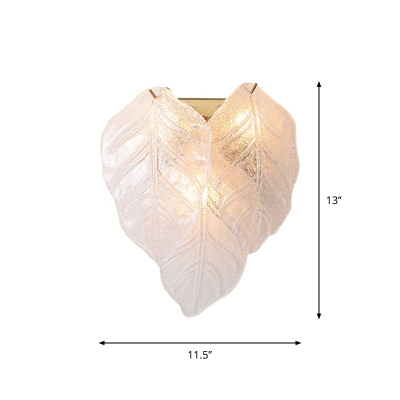 Leaf-Shaped Hallway Wall Sconce Light Frosted Glass 3 Bulbs Modern Style Wall Lighting Fixture in White Clearhalo 'Modern wall lights' 'Modern' 'Wall Lamps & Sconces' 'Wall Lights' Lighting' 261904