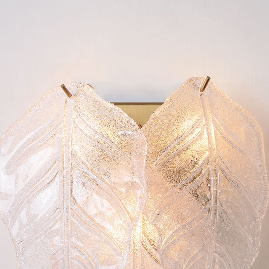 Leaf-Shaped Hallway Wall Sconce Light Frosted Glass 3 Bulbs Modern Style Wall Lighting Fixture in White Clearhalo 'Modern wall lights' 'Modern' 'Wall Lamps & Sconces' 'Wall Lights' Lighting' 261905