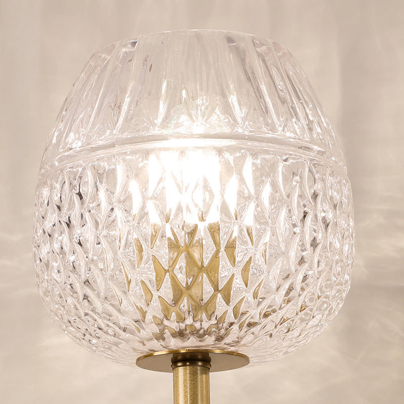 Dome Foyer Wall Light Fixture Clear Lattice Glass 1/2-Head Contemporary Wall Sconce in Gold Finish Clearhalo 'Modern wall lights' 'Modern' 'Wall Lamps & Sconces' 'Wall Lights' Lighting' 261975