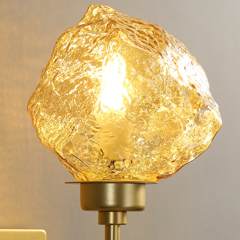 Irregular Shade Indoor Wall Light Fixture Amber/Smoke Gray Glass 1 Head Modern Wall Sconce Lamp for Living Room Clearhalo 'Modern wall lights' 'Modern' 'Wall Lamps & Sconces' 'Wall Lights' Lighting' 262073