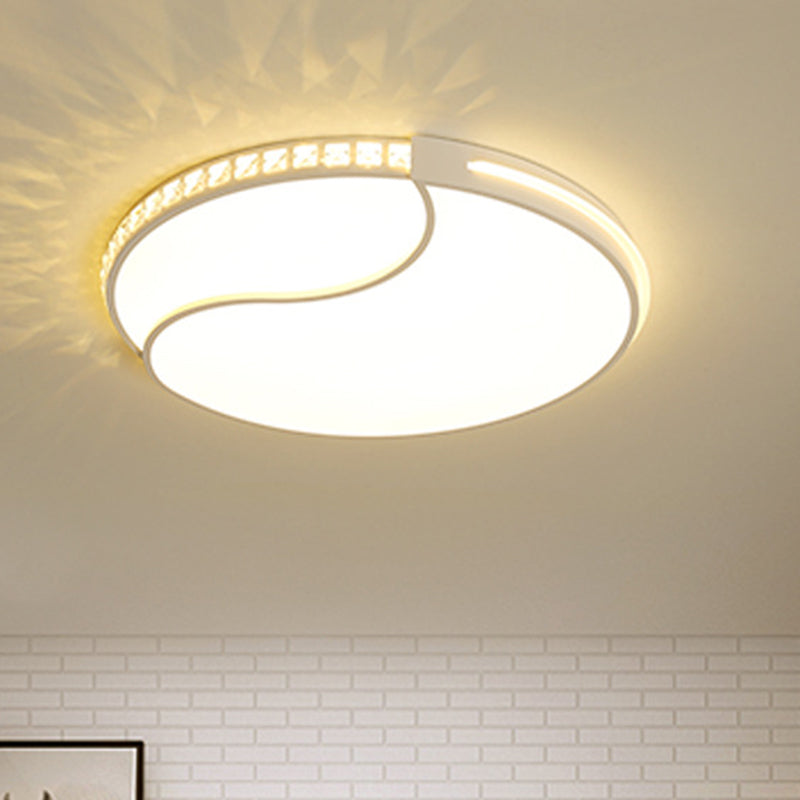 16.5“/20.5”/24.5“ W White LED Ceiling Mount Simple Acrylic Round Flush Light Fixture in Warm/White Light White Clearhalo 'Ceiling Lights' 'Close To Ceiling Lights' 'Close to ceiling' 'Flush mount' Lighting' 262570