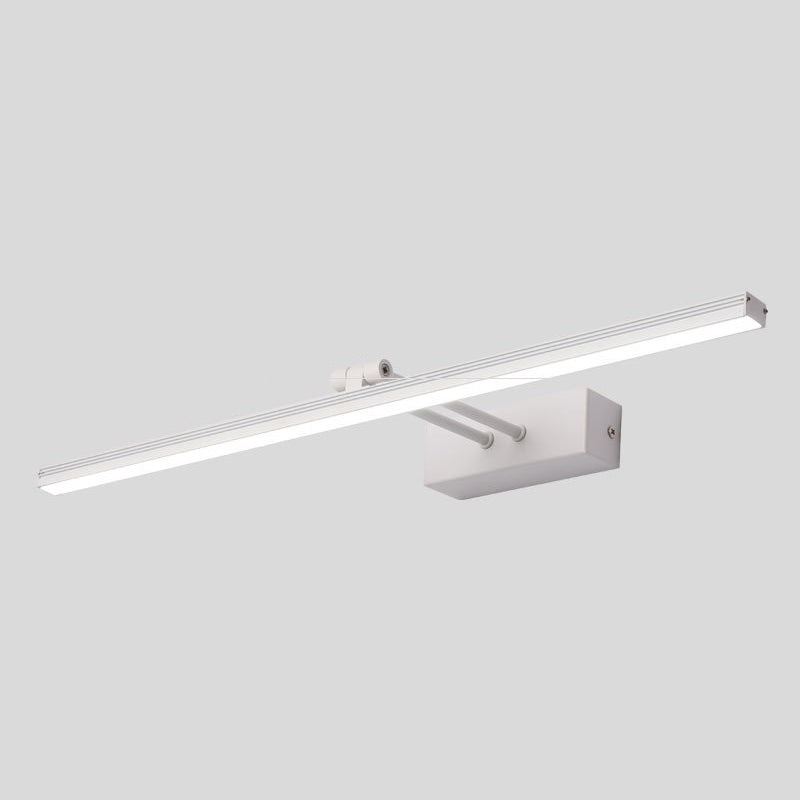 Linear Vanity Light Modern Minimalist Style Metal Single Vanity Light White Clearhalo 'Vanity Lights' 'Wall Lights' Lighting' 2627067