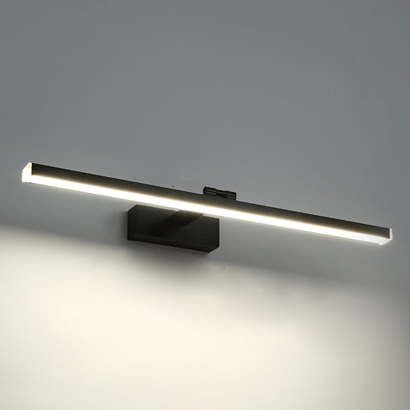 Armed Vanity Wall Light Fixtures Modern Minimalist Style Metal Single Vanity Light Black Natural Clearhalo 'Vanity Lights' 'Wall Lights' Lighting' 2627096