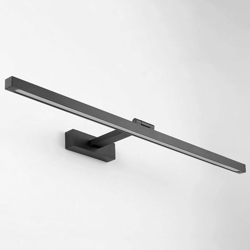 Rectangular Vanity Wall Light Fixtures Nordic Minimalist Style Aluminum Single Vanity Light Black Clearhalo 'Vanity Lights' 'Wall Lights' Lighting' 2627205