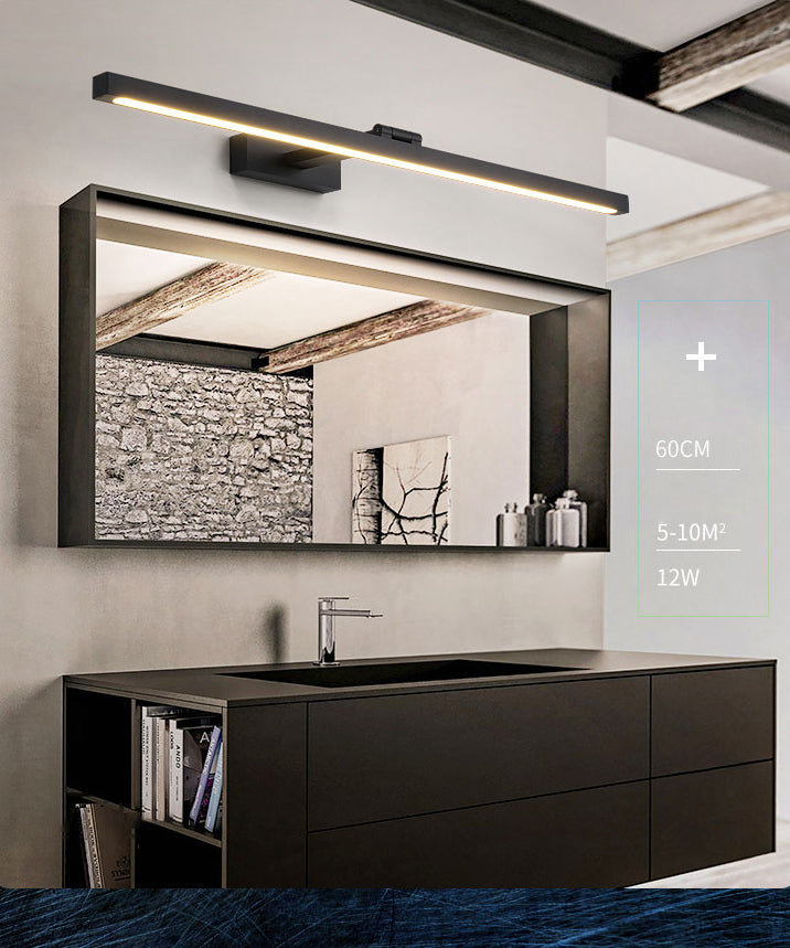 Rectangular Vanity Wall Light Fixtures Nordic Minimalist Style Aluminum Single Vanity Light Clearhalo 'Vanity Lights' 'Wall Lights' Lighting' 2627211