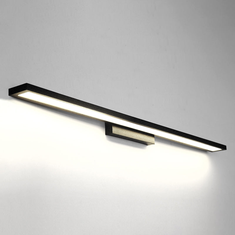 Rectangular Vanity Wall Light Fixtures Modern Minimalist Style Aluminum Single Vanity Light Black 35.5" White Clearhalo 'Vanity Lights' 'Wall Lights' Lighting' 2627213