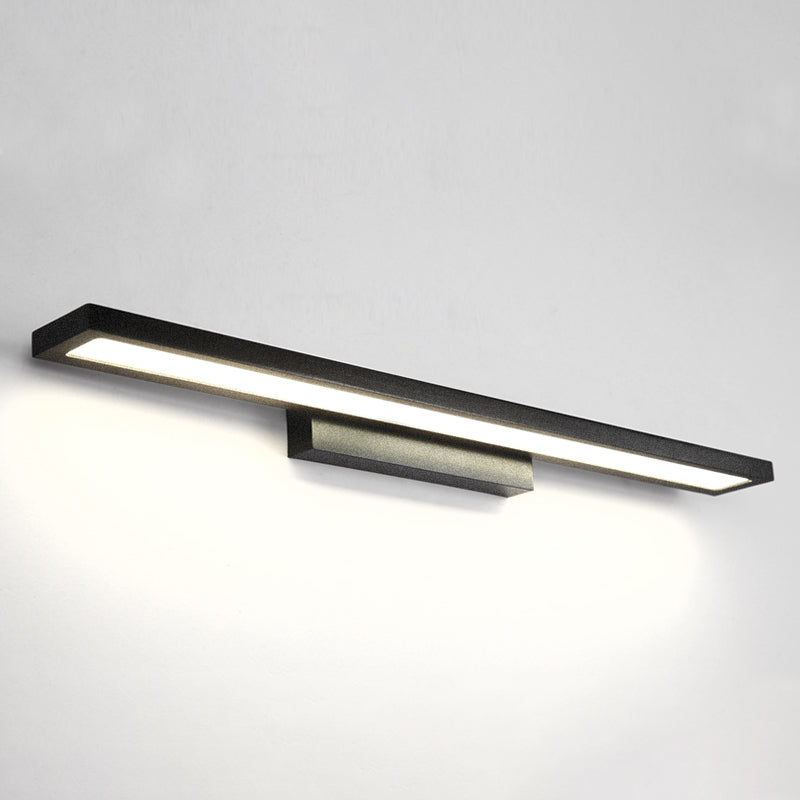 Rectangular Vanity Wall Light Fixtures Modern Minimalist Style Aluminum Single Vanity Light Black 23.5" White Clearhalo 'Vanity Lights' 'Wall Lights' Lighting' 2627215