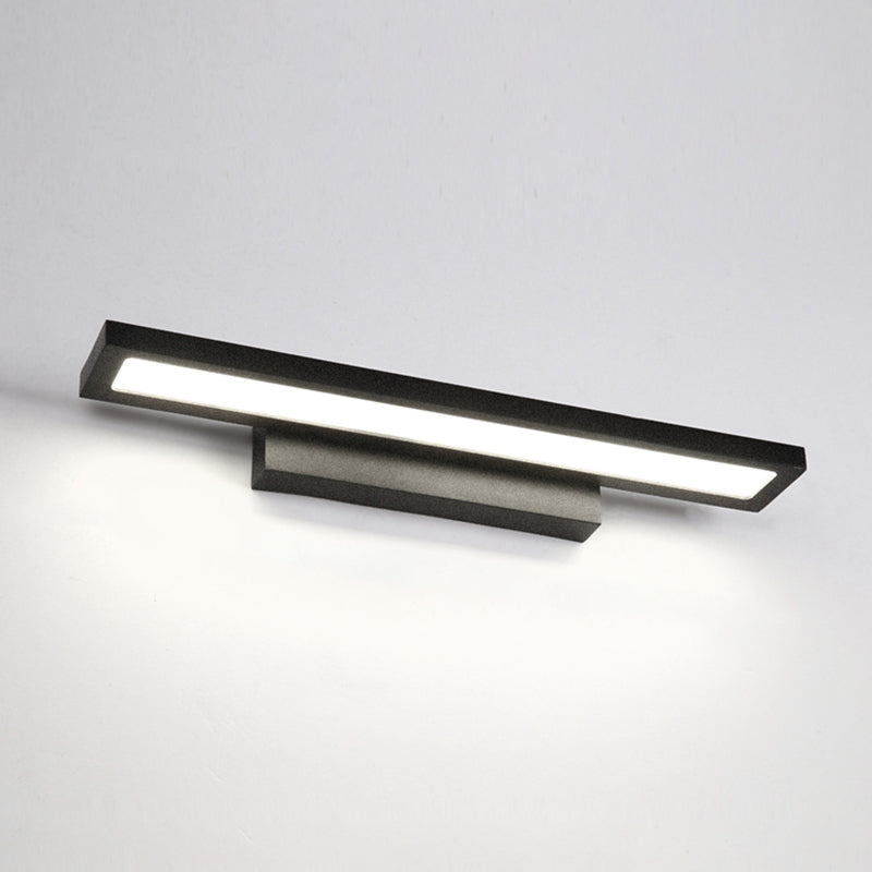 Rectangular Vanity Wall Light Fixtures Modern Minimalist Style Aluminum Single Vanity Light Black 16" White Clearhalo 'Vanity Lights' 'Wall Lights' Lighting' 2627216