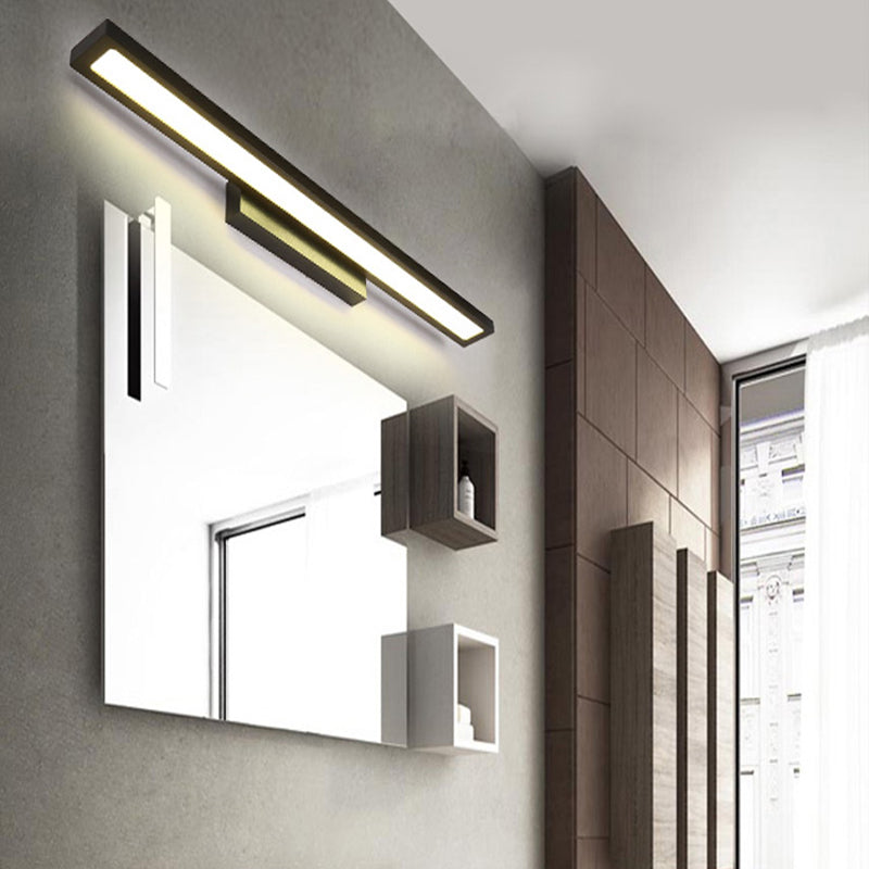 Rectangular Vanity Wall Light Fixtures Modern Minimalist Style Aluminum Single Vanity Light Clearhalo 'Vanity Lights' 'Wall Lights' Lighting' 2627217