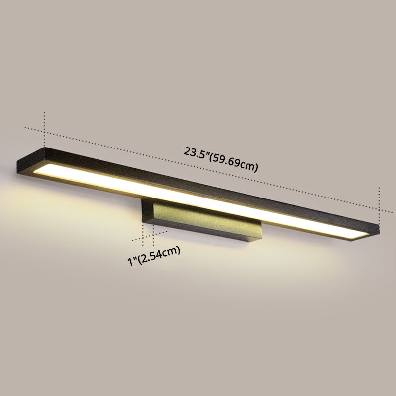 Rectangular Vanity Wall Light Fixtures Modern Minimalist Style Aluminum Single Vanity Light Clearhalo 'Vanity Lights' 'Wall Lights' Lighting' 2627222