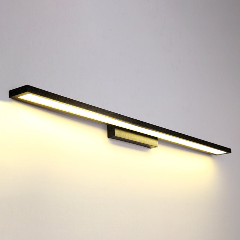 Rectangular Vanity Wall Light Fixtures Modern Minimalist Style Aluminum Single Vanity Light Black 35.5" Warm Clearhalo 'Vanity Lights' 'Wall Lights' Lighting' 2627225