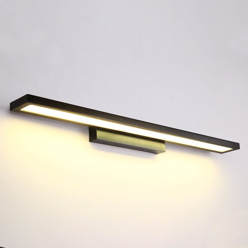 Rectangular Vanity Wall Light Fixtures Modern Minimalist Style Aluminum Single Vanity Light Black 23.5" Warm Clearhalo 'Vanity Lights' 'Wall Lights' Lighting' 2627226