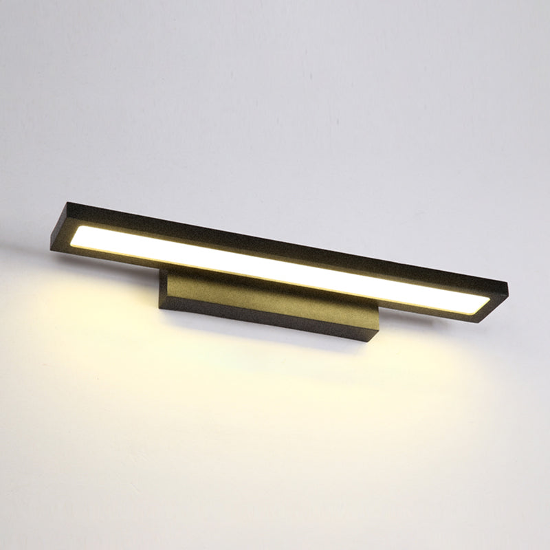 Rectangular Vanity Wall Light Fixtures Modern Minimalist Style Aluminum Single Vanity Light Black 16" Warm Clearhalo 'Vanity Lights' 'Wall Lights' Lighting' 2627228