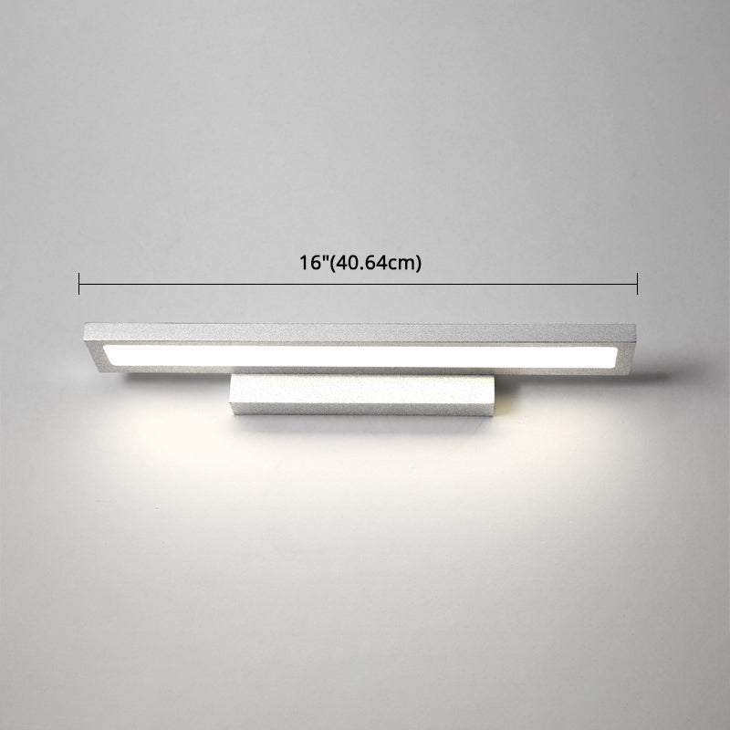 Rectangular Vanity Wall Light Fixtures Modern Minimalist Style Aluminum Single Vanity Light Clearhalo 'Vanity Lights' 'Wall Lights' Lighting' 2627235