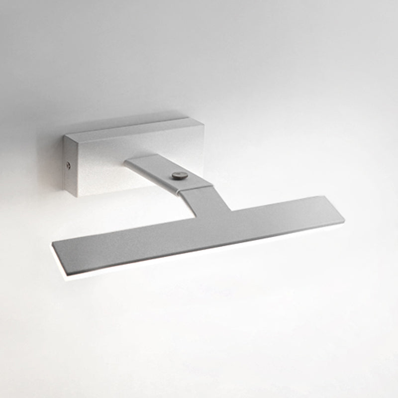 Armed Vanity Wall Light Fixtures Nordic Minimalist Style Aluminum Single Vanity Light White 17" White Clearhalo 'Vanity Lights' 'Wall Lights' Lighting' 2627286